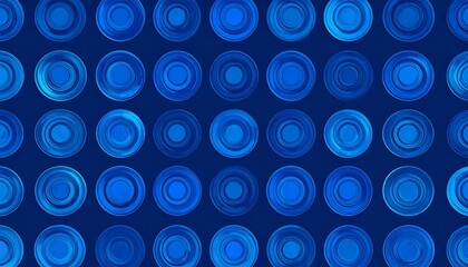 Abstract pattern of concentric circles in shades of blue