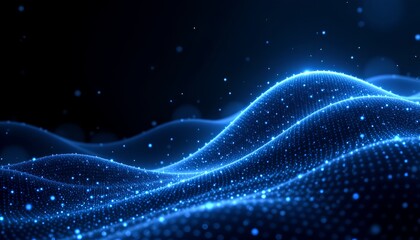 Abstract Digital Wave with Cosmic Night Sky Effect