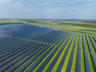 Photovoltaic solar panels in Tianjin Binhai New Area
