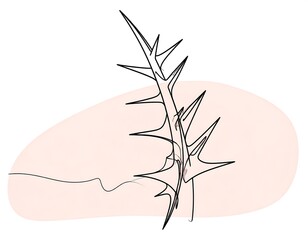 Abstract line art of a thorny plant