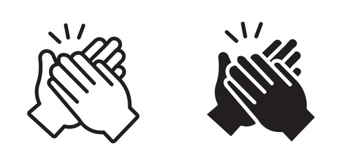 Set of hands clapping icon. 