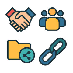 Business Collaboration Icon Set