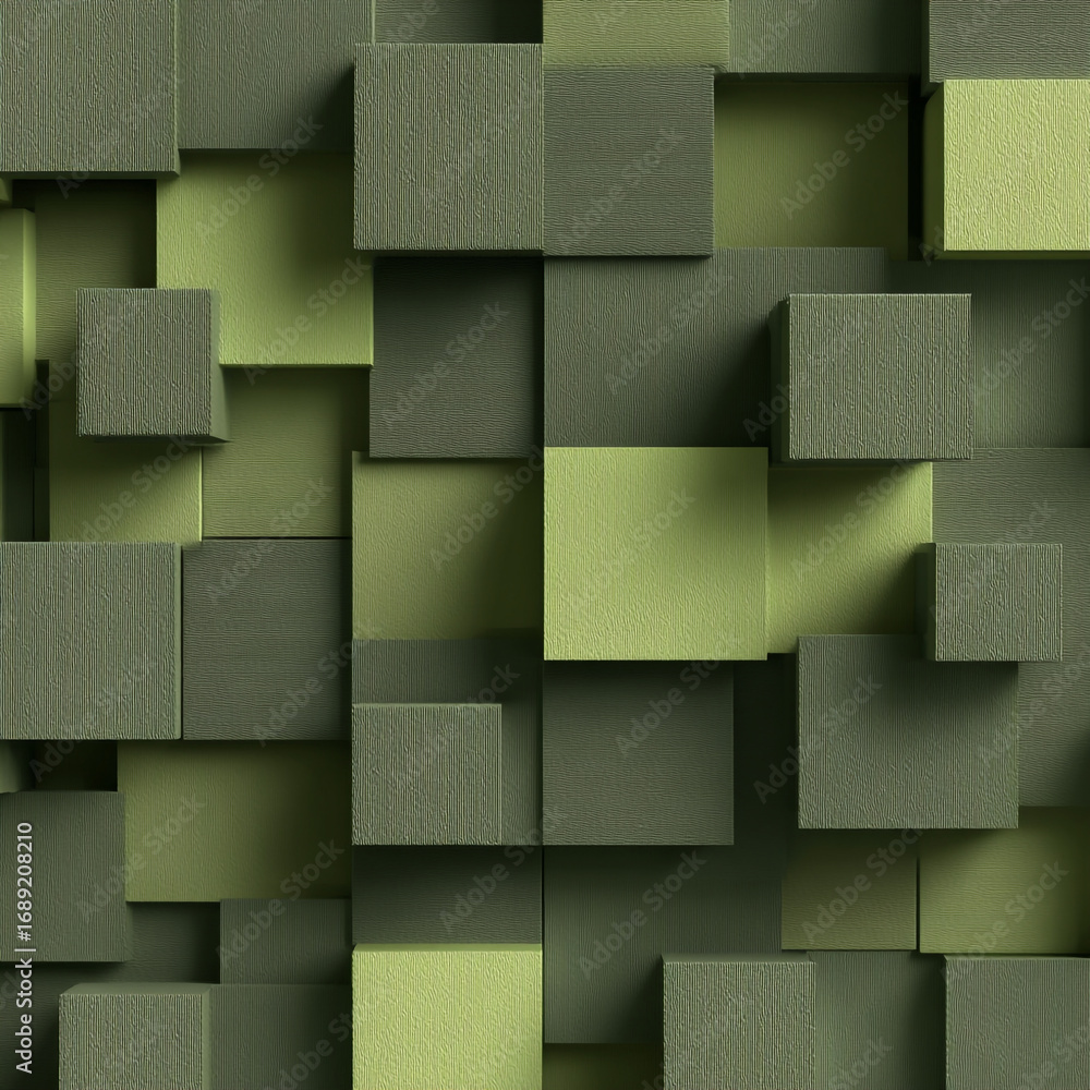 Aufkleber abstract green cube pattern textured background design