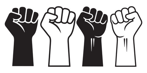 Raised fist hand power symbol vector illustration