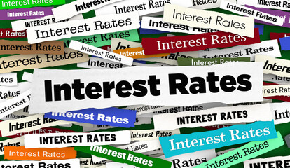 Interest Rates News Headlines Mortgage Borrow Loan 3d Illustration
