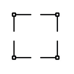 Square style crosshair target icon in black. Simple aim symbol with clean lines, isolated on white background. Minimalist design ideal for apps, UI, gaming, and graphic use.