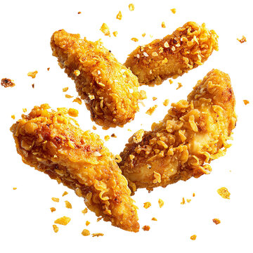 fried chicken tenders 3d realistic style stock photo

