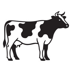 Cow silhouette vector farm animal illustration icon