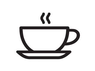 Stylish hot coffee cup illustration in modern vector design