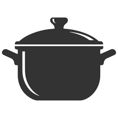 Black Cooking pot silhouette icon PNG | Minimal Flat Silhouette Icon Download