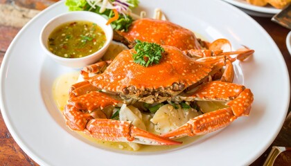Steamed Crab with Butter Sauce