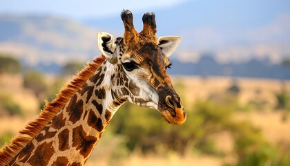 Obraz premium Giraffe portrait in savanna (2)
