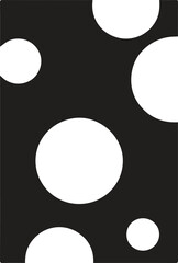 Seamless vector pattern of hand drawn polka dots, random spots in various sizes. Big and small dark circles in black and white. Stylish monochrome abstract background. Simple retro design elements.