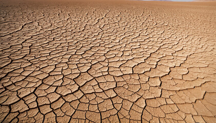 Cracked earth texture in desert landscape background.
