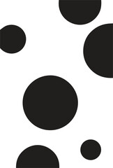 Seamless vector pattern of hand drawn polka dots, random spots in various sizes. Big and small dark circles in black and white. Stylish monochrome abstract background. Simple retro design elements.