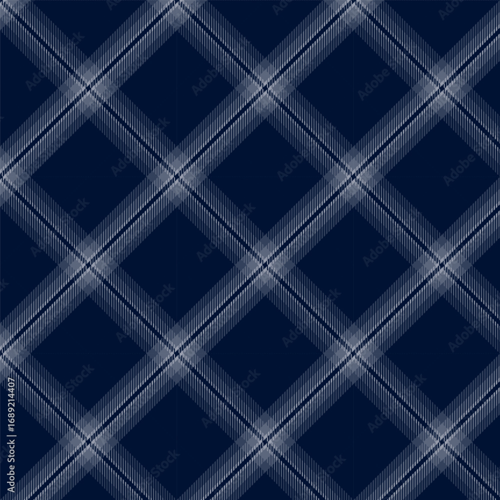 Wall mural plaid with twill weave repeat pattern in navy blue.gingham seamless pattern with stripes.checkered t