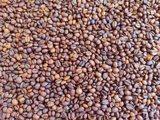 Close up photo image full frame of roasted aromatic coffee beans texture beautiful light vigor tranquil high quality resolution background backdrop wallpaper perfect for campaigns