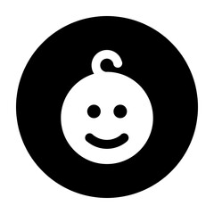 black and white illustration of baby icon
