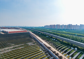 Photovoltaic solar panels in Tianjin Binhai New Area