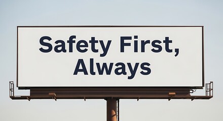 Large Outdoor Billboard Displaying a Crucial Public Safety Message Under a Clear Blue Sky
