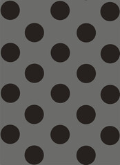 Seamless vector pattern of hand drawn polka dots, random spots in various sizes. Big and small dark circles in black and white. Stylish monochrome abstract background. Simple retro design elements.