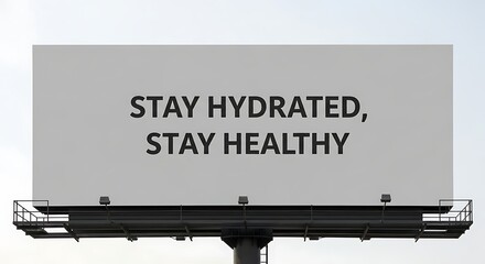 Public Health Billboard Encouraging Hydration and Wellness for a Healthier Community Lifestyle