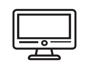 Stylish technology computer icon in modern clean vector art