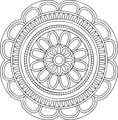 Circular pattern in the form of a mandala. Henna tatoo mandala. Mehndi style. Decorative pattern in oriental style. Coloring book page.Ornamental luxury mandala pattern 