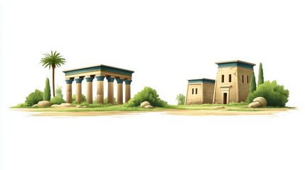 Egyptian ruins vector illustration
