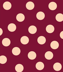 Seamless neutral polka dots pattern. White hand-drawn circles on dusty pink background. Abstract Random points ornament. Vector rose illustration for wallpaper, fabric, print, wrapping paper, textile