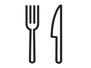 Stylish dining utensils fork and knife minimal vector art