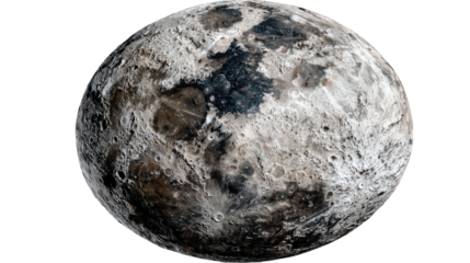 Detailed Gray and Brown Planet Surface Texture on Black Background