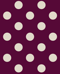 Seamless neutral polka dots pattern. White hand-drawn circles on dusty pink background. Abstract Random points ornament. Vector rose illustration for wallpaper, fabric, print, wrapping paper, textile