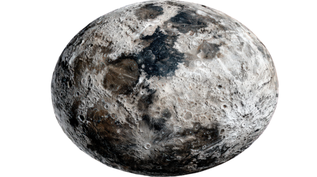 Detailed Gray and Brown Planet Surface Texture on Black Background