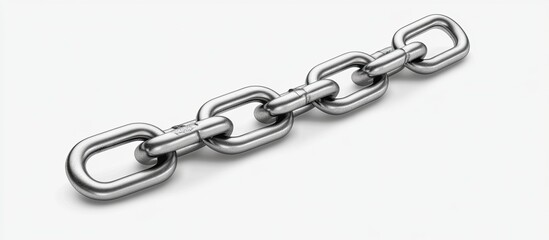 Obraz premium Heavy-Duty Metal Chain Links on a Clean White Background, Studio Shot
