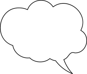 Set of blank speech bubble in flat design, chatting box, message box icon. Balloon doodle style of thinking sign symbol. Speech bubble isolated on background.