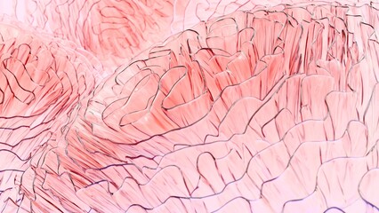 3D Background of Layered Abstract Floral Composition Pink 4K