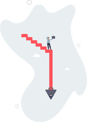 Capital loss or losing money from investment, stock market go down or decline, recession or economic slow down, stock market crisis concept.life and employment of people.
