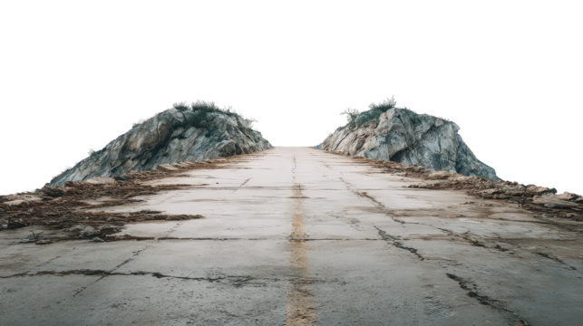 Road to Nowhere, Deserted Asphalt Path Between Overgrown Bushes