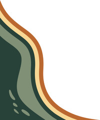 Abstract Retro Wavy Corner