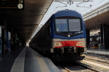 Regional old style train at railway platform