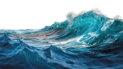 Powerful Ocean Waves with Turquoise Crest and Dark Blue Base