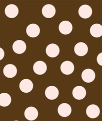 Seamless neutral polka dots pattern. White hand-drawn circles on dusty pink background. Abstract Random points ornament. Vector rose illustration for wallpaper, fabric, print, wrapping paper, textile