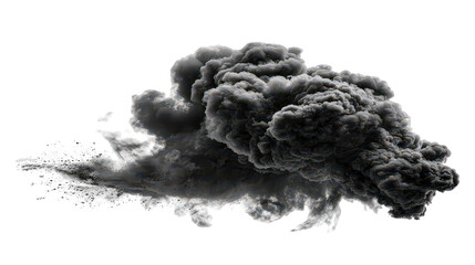 Dark Grey Smoke Cloud Isolated on Transparent Background