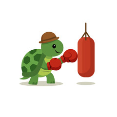 turtle boxing.vector illustration of animal