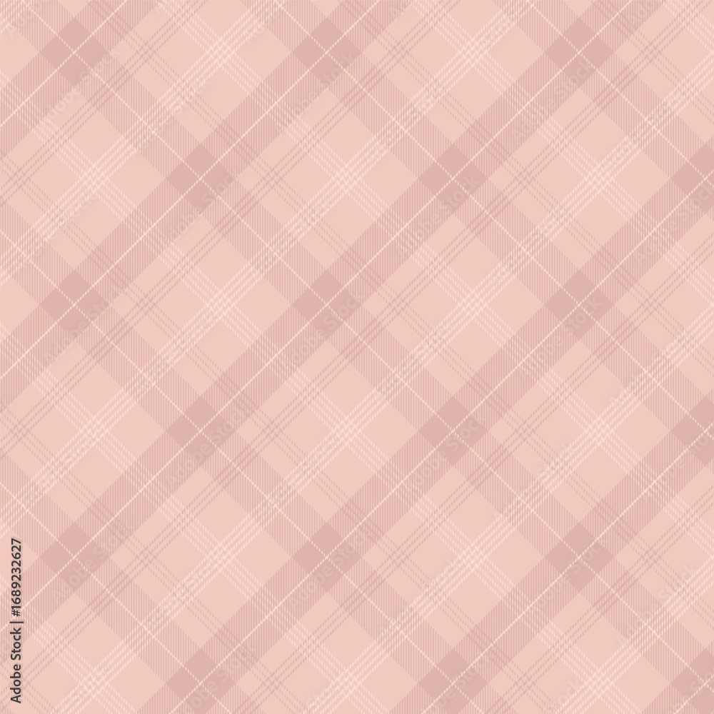Wall mural plaid repeat pattern with twill weave in nude beige.tartan checkered seamless pattern.vector illustr