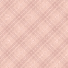 Plaid repeat pattern with twill weave in nude beige.Tartan checkered seamless pattern.Vector illustration geometric texture background for fabric and prints.
