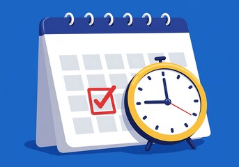 Calendar and Clock Appointment Reminder Planning Schedule Time Management Deadline Event Organization Important Date and Time