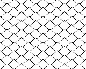Fototapeta premium Seamless geometric pattern of overlapping diamond shapes in black and white