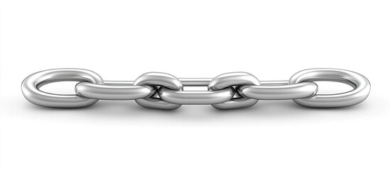 Obraz premium Polished Metal Chain Links Intertwined Against a Blank Background